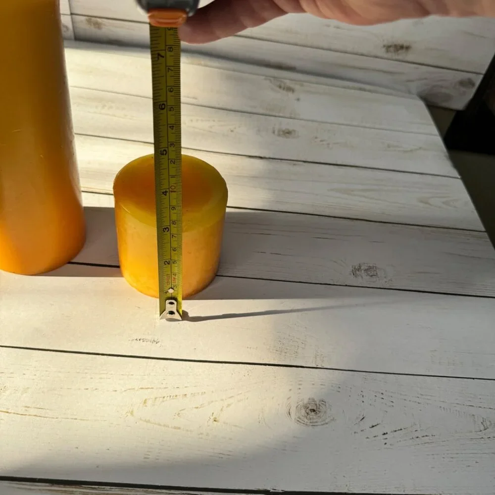 Set‎ Of 2 Yellow Pillar Candles 8